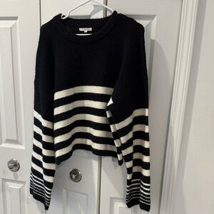 Z Supply Black and White Crew Neck Sweater